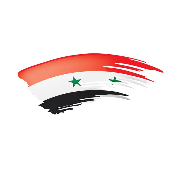 Syrien flagge, vektordarstellung auf weißem hintergrund. — Stockvektor
