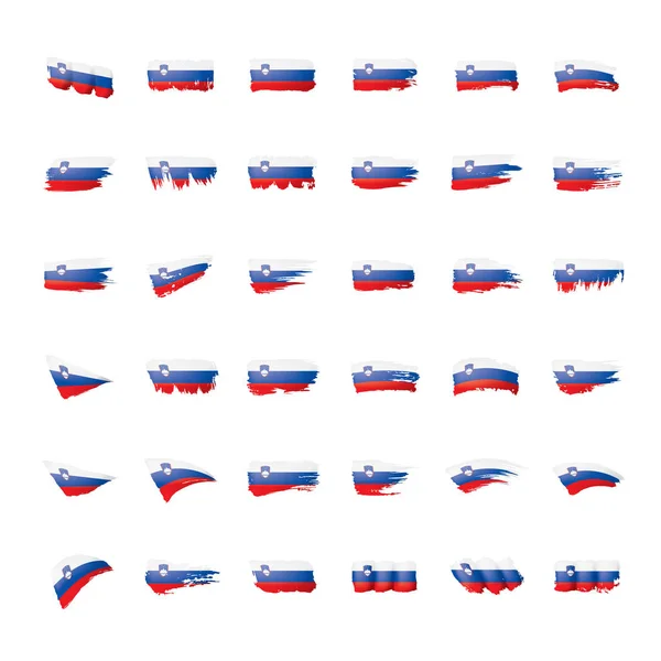 Drapeau Slovénie, illustration vectorielle sur fond blanc . — Image vectorielle