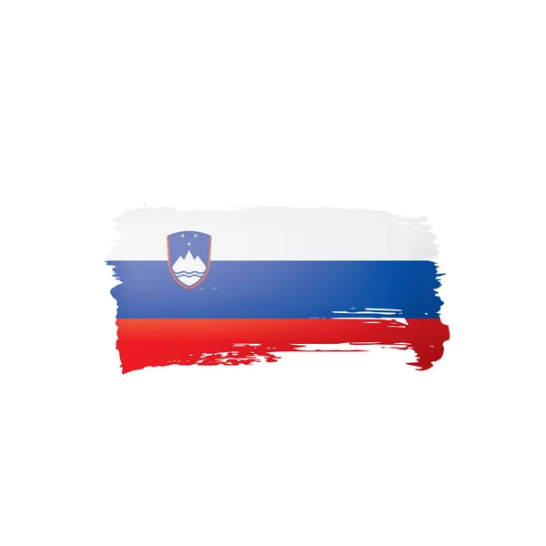 Bandera de Eslovenia, ilustración vectorial sobre fondo blanco . — Vector de stock