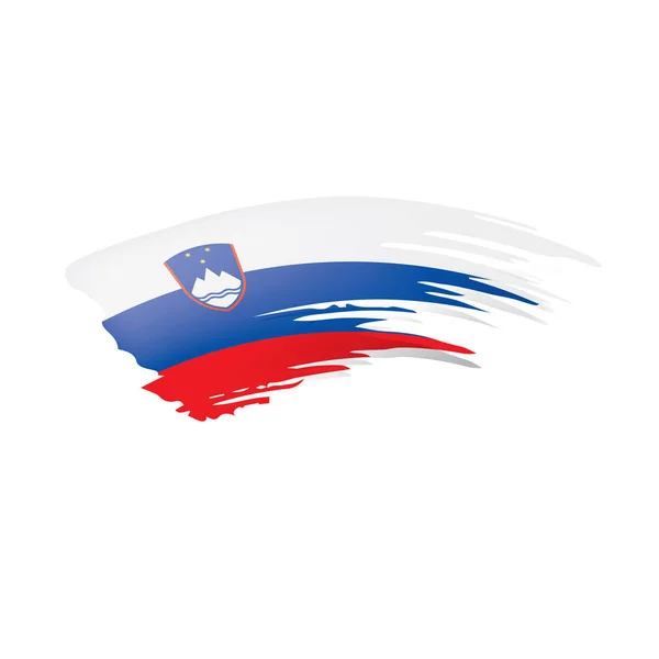 Eslovénia bandeira, ilustração vetorial sobre um fundo branco . — Vetor de Stock