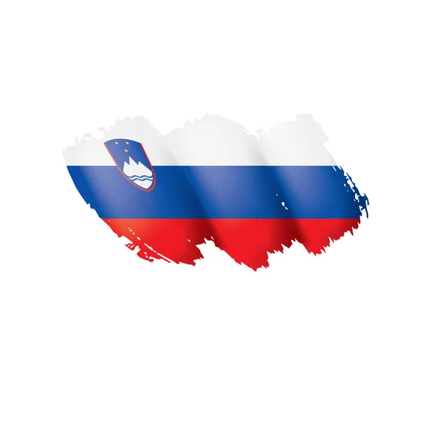 Bandera de Eslovenia, ilustración vectorial sobre fondo blanco . — Archivo Imágenes Vectoriales