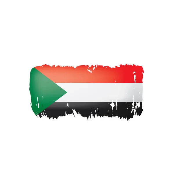 Sudans flagga, vektorillustration på vit bakgrund. — Stock vektor