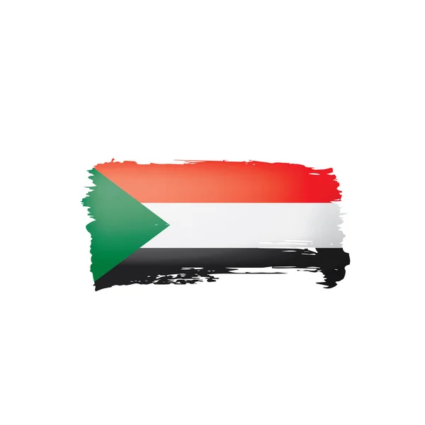 Sudan bayrağı, beyaz bir arka plan üzerinde vektör çizim. — Stok Vektör