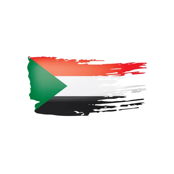 Sudan bayrağı, beyaz bir arka plan üzerinde vektör çizim. — Stok Vektör