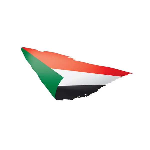 スーダンの国旗は、白の背景にベクトル画像. — ストックベクタ