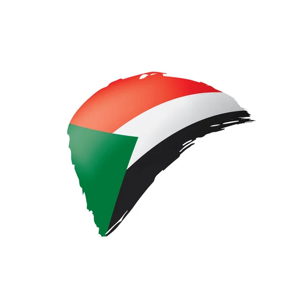 Sudans flagga, vektorillustration på vit bakgrund. — Stock vektor