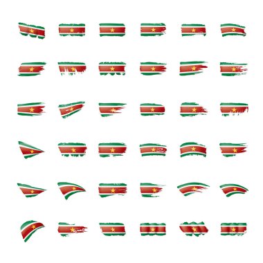 Surinam bayrak, beyaz bir arka plan üzerinde vektör çizim.