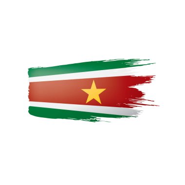 Surinam bayrak, beyaz bir arka plan üzerinde vektör çizim.