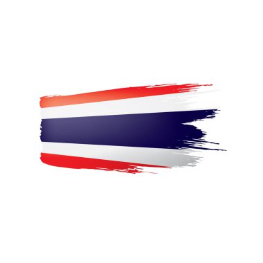 Tayland bayrağı, beyaz bir arka plan üzerinde vektör çizim.