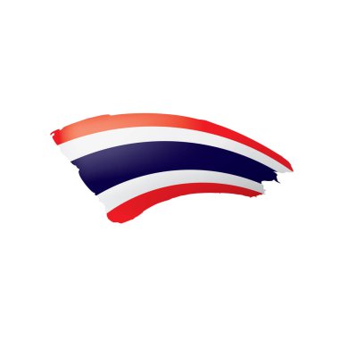 Tayland bayrağı, beyaz bir arka plan üzerinde vektör çizim.