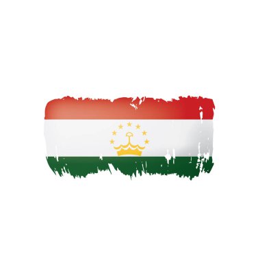 Tacikistan bayrağı, beyaz bir arka plan üzerinde vektör çizim.