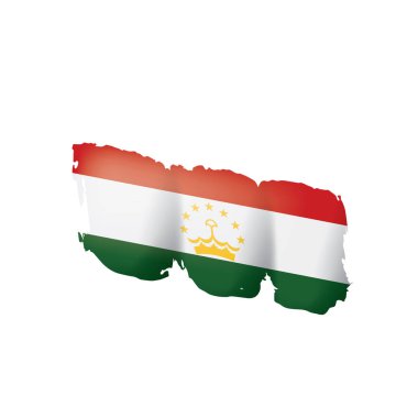 Tacikistan bayrağı, beyaz bir arka plan üzerinde vektör çizim.