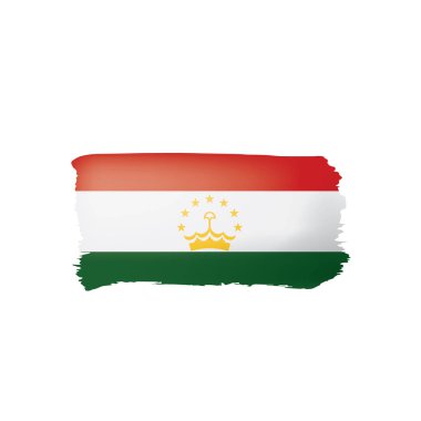 Tacikistan bayrağı, beyaz bir arka plan üzerinde vektör çizim.