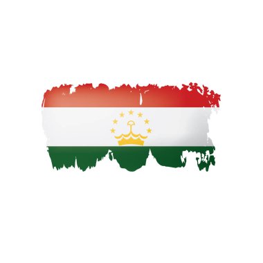 Tacikistan bayrağı, beyaz bir arka plan üzerinde vektör çizim.