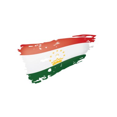 Tacikistan bayrağı, beyaz bir arka plan üzerinde vektör çizim.
