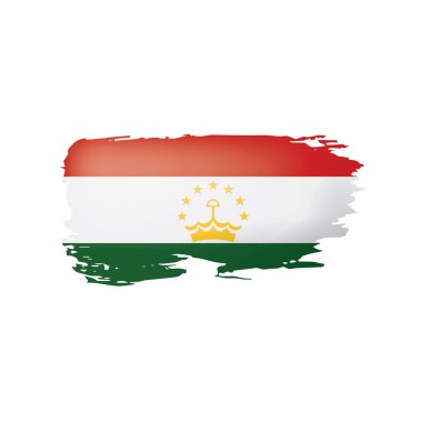 Tacikistan bayrağı, beyaz bir arka plan üzerinde vektör çizim.