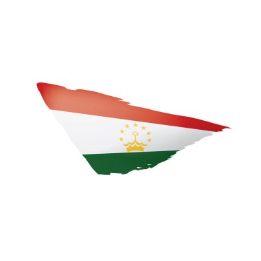 Tacikistan bayrağı, beyaz bir arka plan üzerinde vektör çizim.