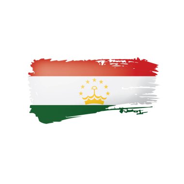 Tacikistan bayrağı, beyaz bir arka plan üzerinde vektör çizim.