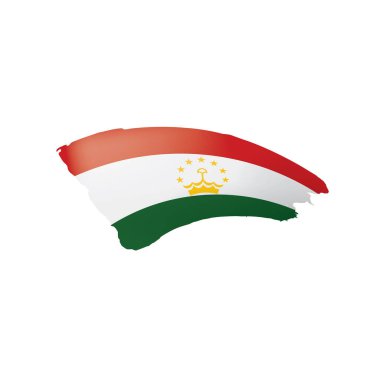 Tacikistan bayrağı, beyaz bir arka plan üzerinde vektör çizim.