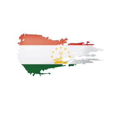 Tacikistan bayrağı, beyaz bir arka plan üzerinde vektör çizim.
