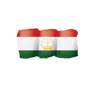 Tacikistan bayrağı, beyaz bir arka plan üzerinde vektör çizim.