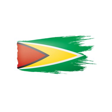 Guyana bayrağı, beyaz arkaplanda vektör illüstrasyonu.