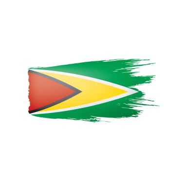 Guyana bayrağı, beyaz arkaplanda vektör illüstrasyonu.