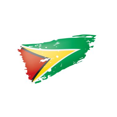 Guyana bayrağı, beyaz arkaplanda vektör illüstrasyonu.