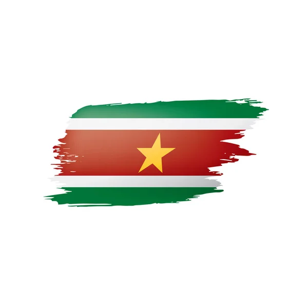 Bandera de Surinam, ilustración vectorial sobre fondo blanco . — Vector de stock