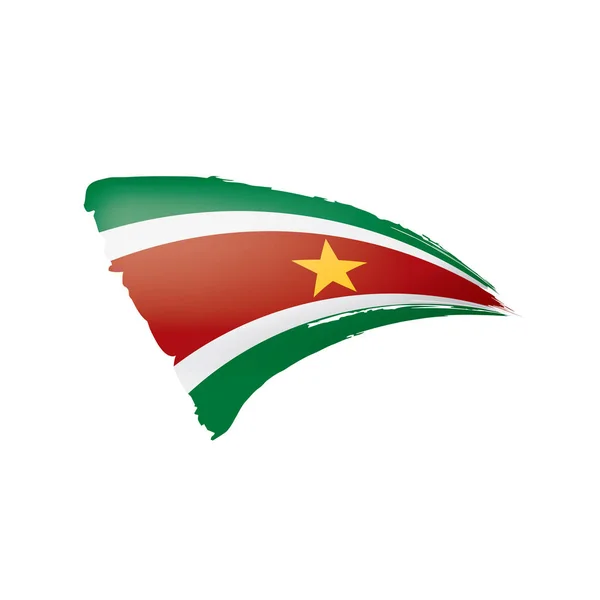 Bandeira do Suriname, ilustração vetorial sobre um fundo branco . — Vetor de Stock