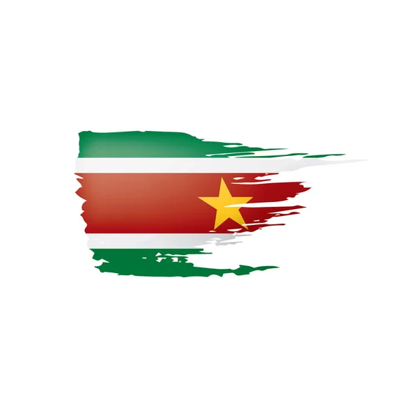 スリナムの国旗は、白の背景にベクトル画像. — ストックベクタ