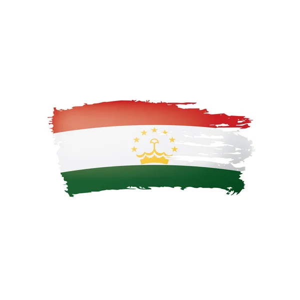 Tádzsikisztán Zászló Egy Fehér Háttér Vektor Illusztráció — Stock Vector