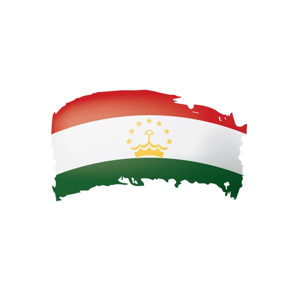 Tádžikistán vlajka, vektorové ilustrace na bílém pozadí. — Stockový vektor