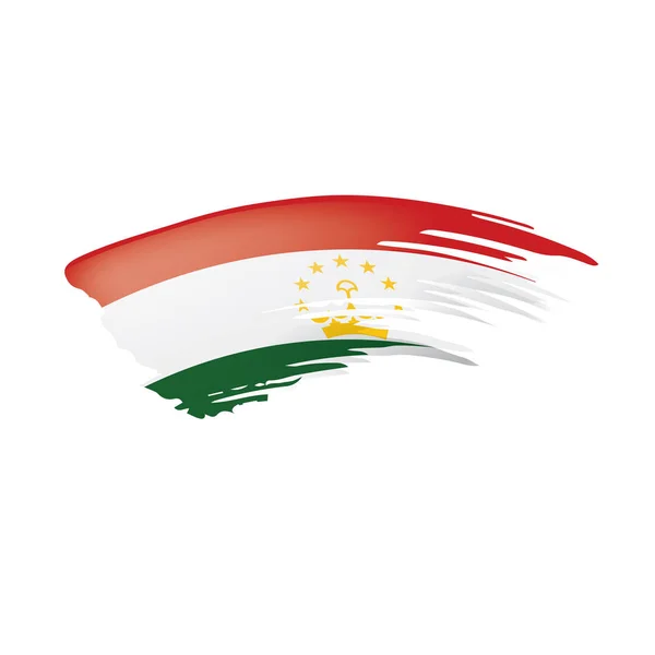 Bandera de Tayikistán, ilustración vectorial sobre fondo blanco . — Archivo Imágenes Vectoriales