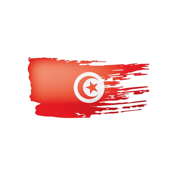 Bandera de Túnez, ilustración vectorial sobre fondo blanco . — Vector de stock
