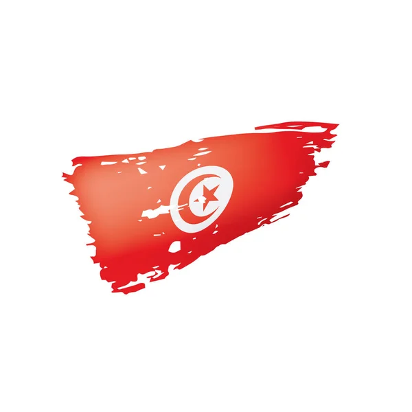 Drapeau Tunisie, illustration vectorielle sur fond blanc . — Image vectorielle