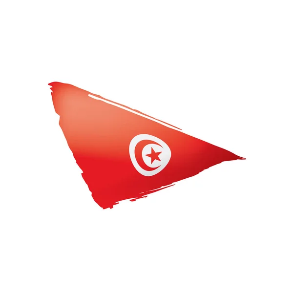 突尼斯国旗, 矢量插图白色背景. — 图库矢量图片