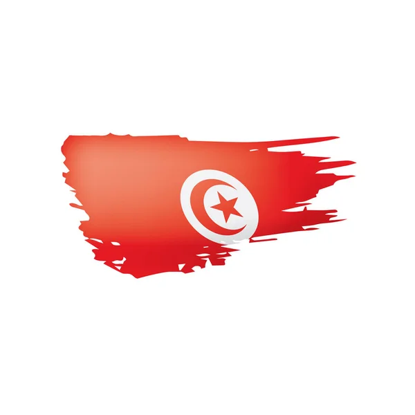 Tunisfahne, Vektorabbildung auf weißem Hintergrund. — Stockvektor