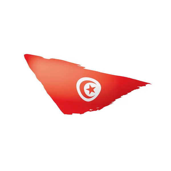 Прапор Тунісу, Векторні ілюстрації на білому фоні. — стоковий вектор