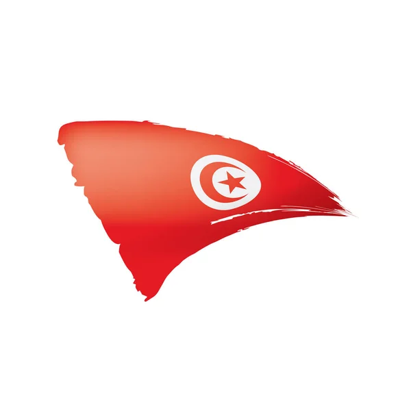 Vlajka Tuniska, vektorové ilustrace na bílém pozadí. — Stockový vektor