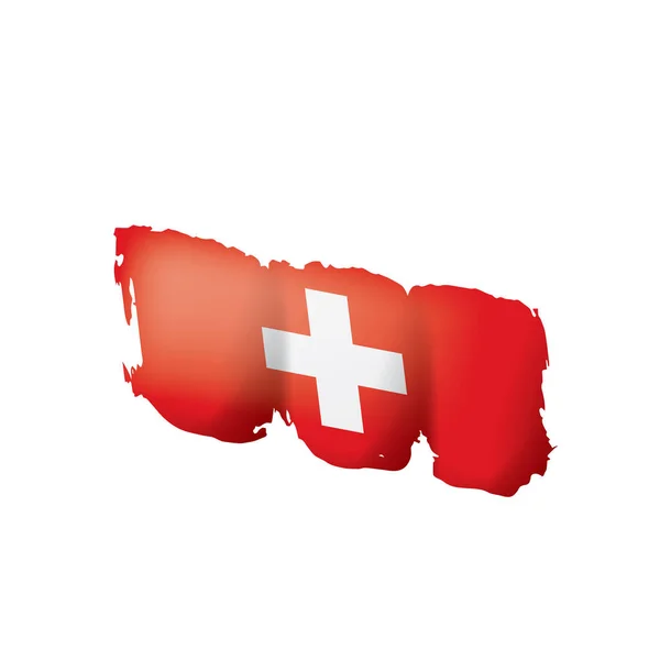 Zwitserland vlag, vector illustratie op een witte achtergrond. — Stockvector