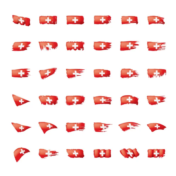 Switzerland flag, vector illustration on a white background. — Stock Vector