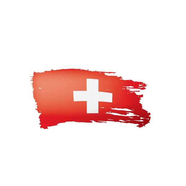 Flaga Szwajcarii, ilustracja wektora na białym tle. — Wektor stockowy