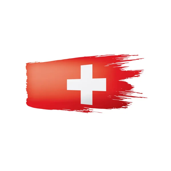 Флаг Швейцарии, векторная иллюстрация на белом фоне. — стоковый вектор