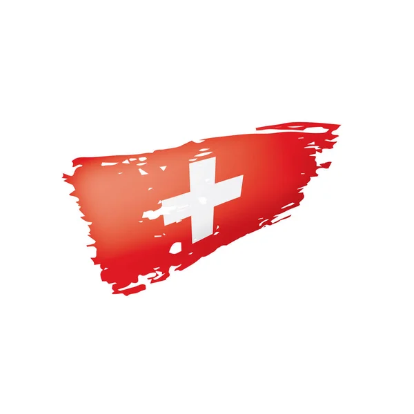 Zwitserland vlag, vector illustratie op een witte achtergrond. — Stockvector