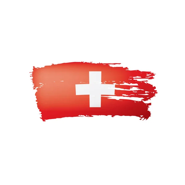 スイスの国旗白い背景のベクトルイラスト. — ストックベクタ