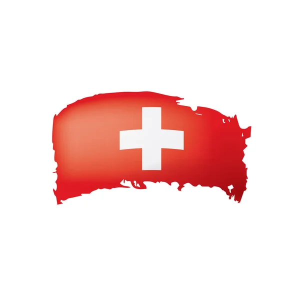 Schweizer Flagge, Vektorabbildung auf weißem Hintergrund. — Stockvektor