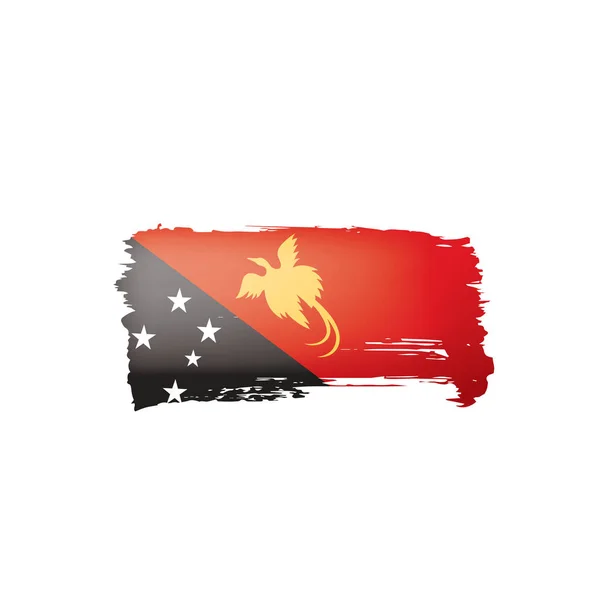 Bandera de Papúa Nueva Guinea, ilustración vectorial sobre fondo blanco. — Vector de stock