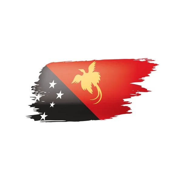 Papua Yeni Gine bayrağı, beyaz arkaplanda vektör illüstrasyonu. — Stok Vektör