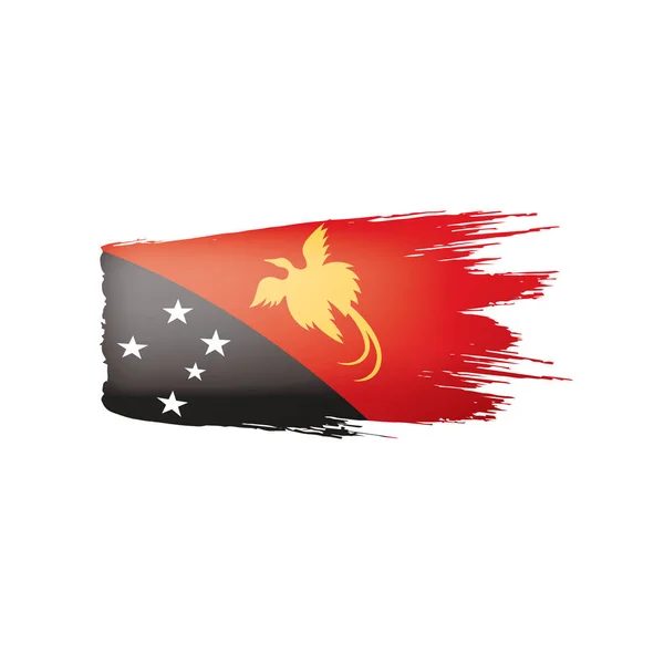 Papua Nya Guinea flagga, vektor illustration på en vit bakgrund. — Stock vektor